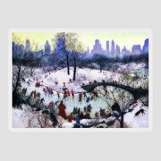 Skating in Central Park Archival Quality Art Print Agnes Tait 1934 
